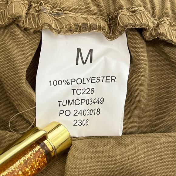 Cargo Lightweight Stretch Waist Baggy Thin Brown Utility Pants Medium - Picture 3 of 7